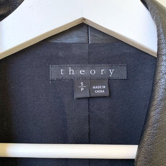 Theory Leather and Jersey Blazer - Picture 2 of 9